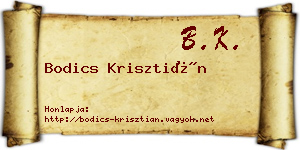 Bodics Krisztián névjegykártya